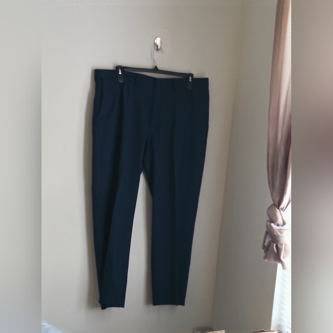 Haggar Dress Pants Men 42 X 40 Blue Office Wedding Versatile Academia Teacher